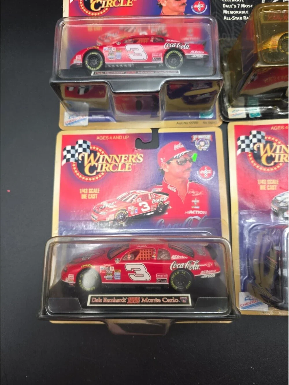 NOS VTG Dale Earnhardt Sr. & Jr 1/32 Scale Diecast Cars Nascar Coke Goodwrench